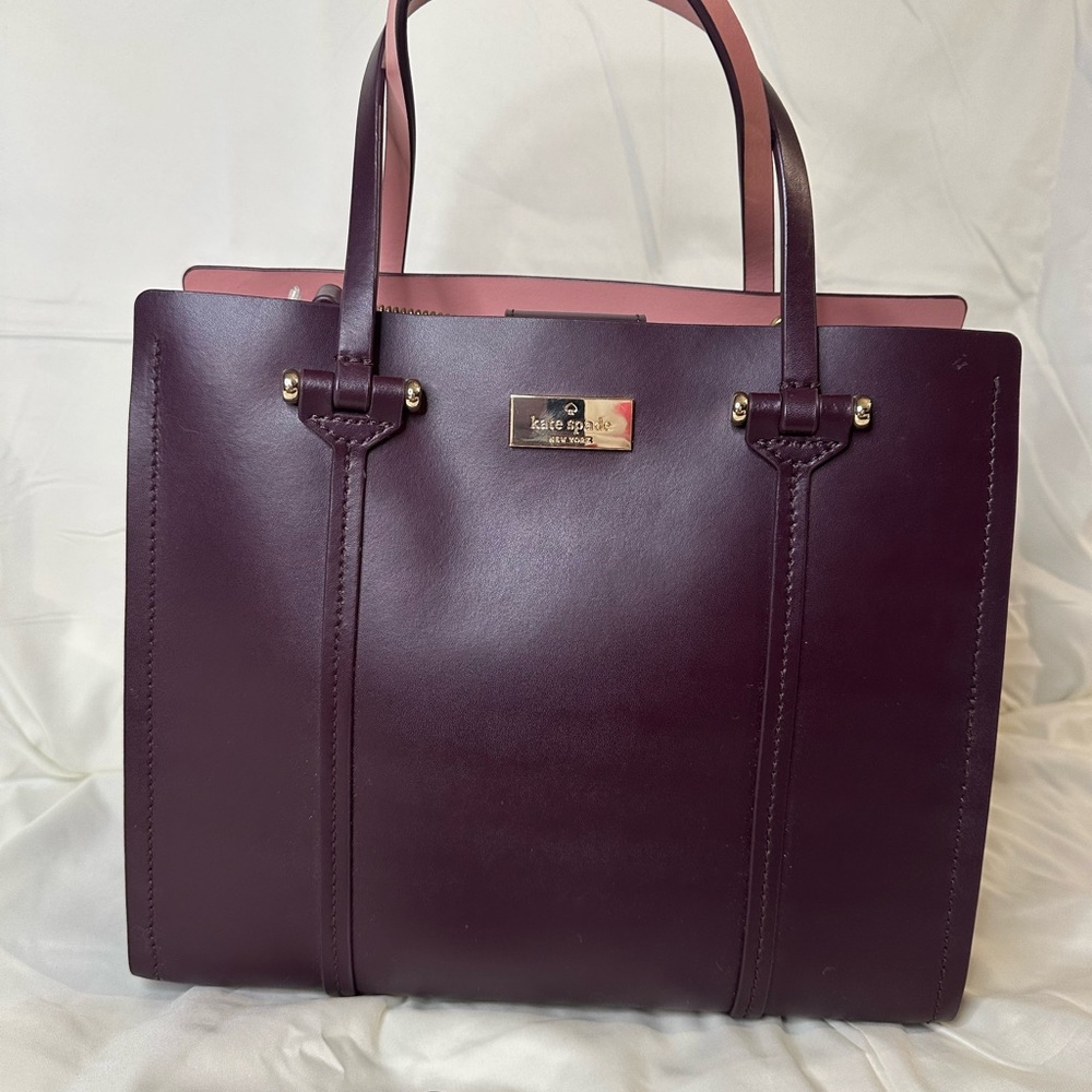 Kate Spade Purple Structured Tote Bag